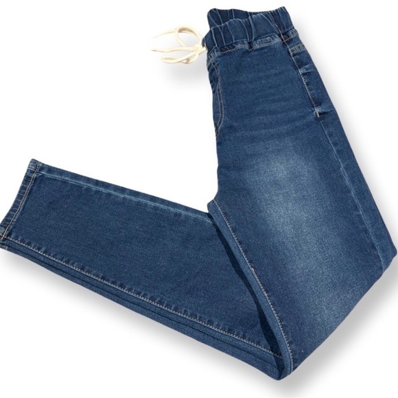 Shein Blue Jeans Size 6 With Adjustable Waist Tie - Picture 3 of 6